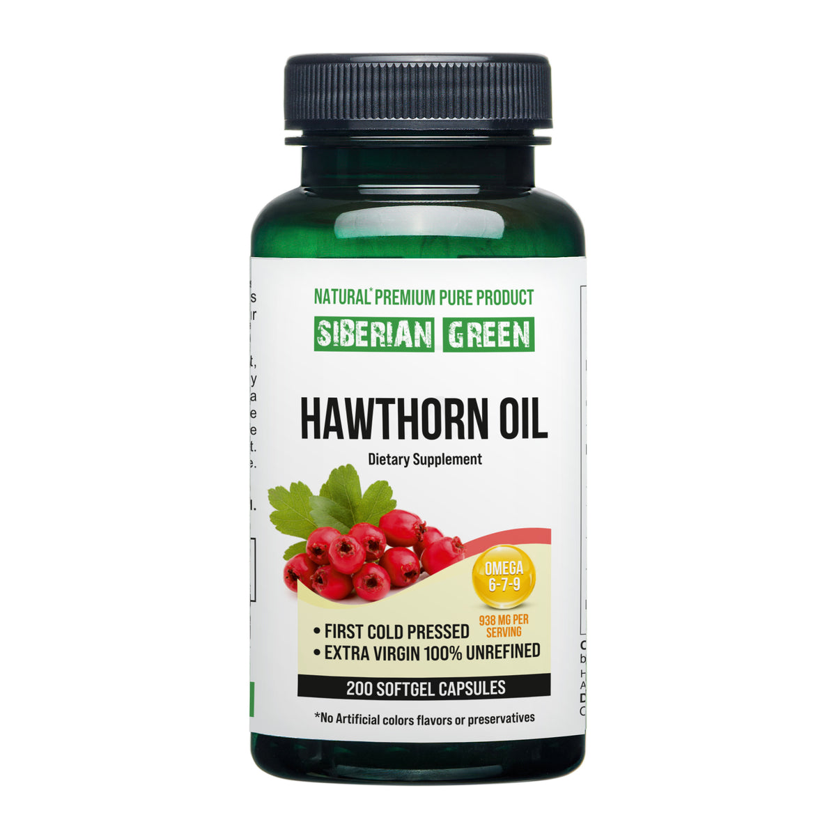 Siberian Green Hawthorn Seed Oil Capsules – 200 Softgels