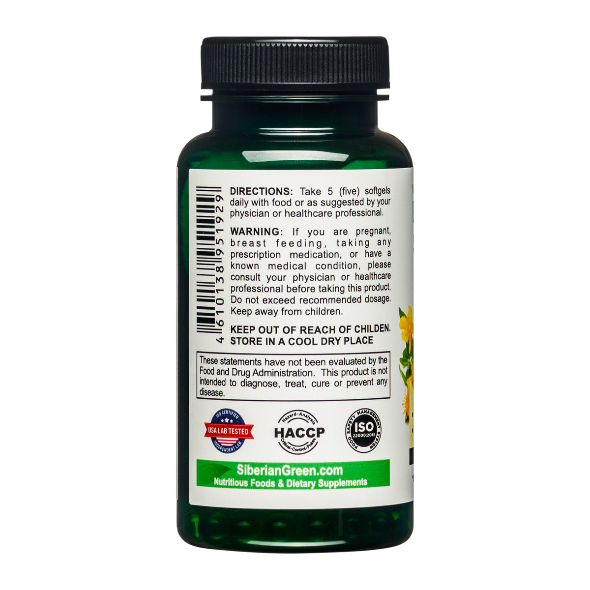 Siberian Green Organic St. John&#39;s Wort Oil Capsules - 200 softgel capsules