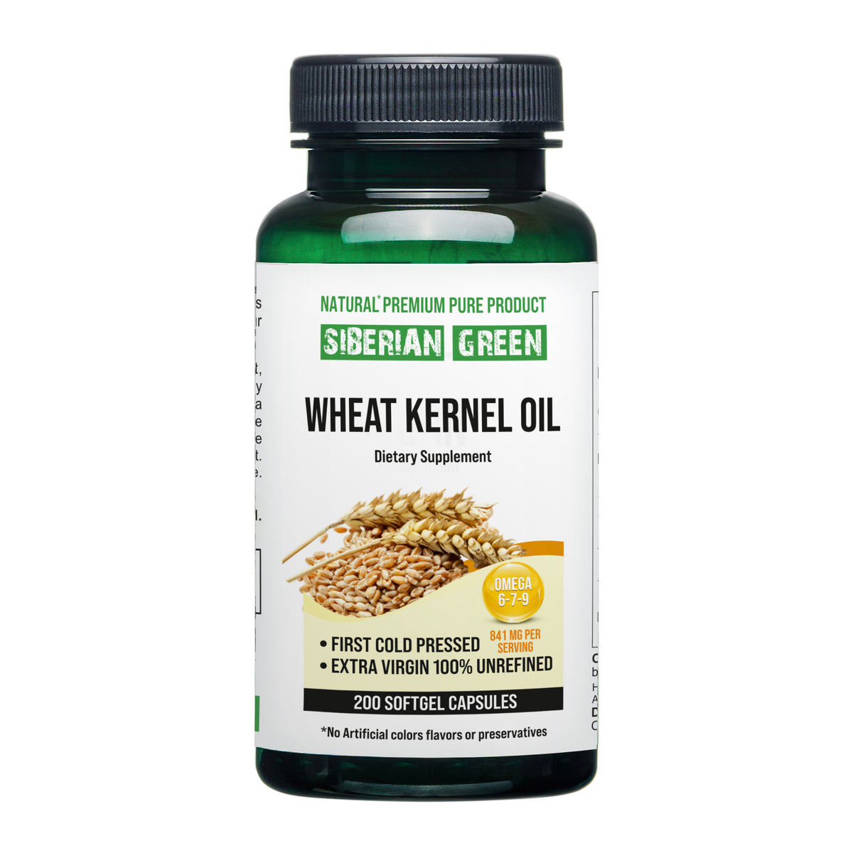 Siberian Green Wheat Kernel Oil Softgel Capsules - 200 Capsules