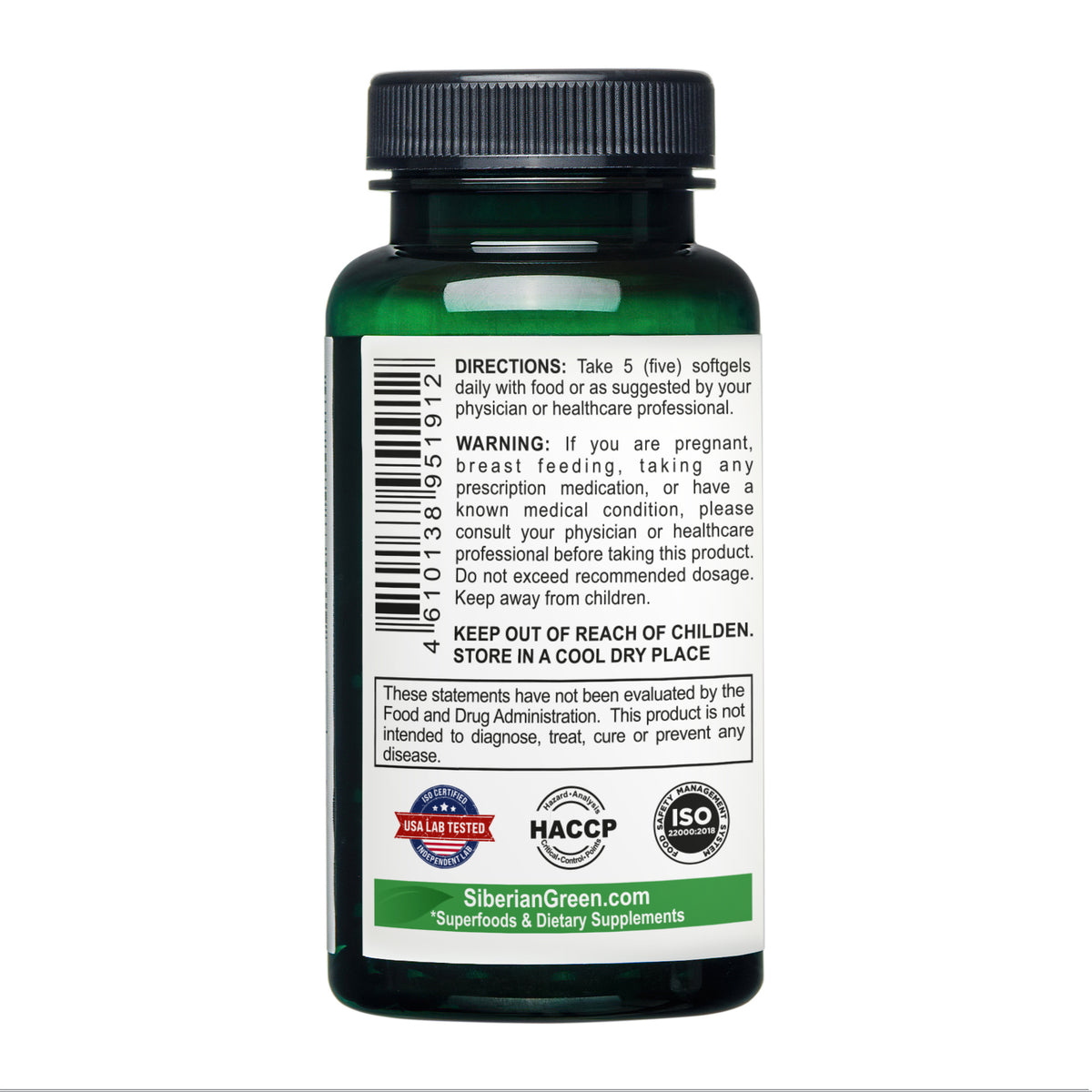 Siberian Green Wheat Kernel Oil Softgel Capsules - 200 Capsules